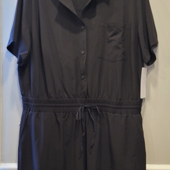 NWT Athleta Black Combination Avenue Short Sleeve Romper - XL - Picture 5 of 12